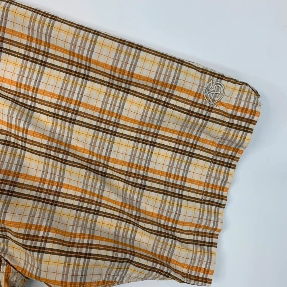 The North Face Shirt Mens‎ XL Extra Large Orange Brown A5 Series Plaid Button Up